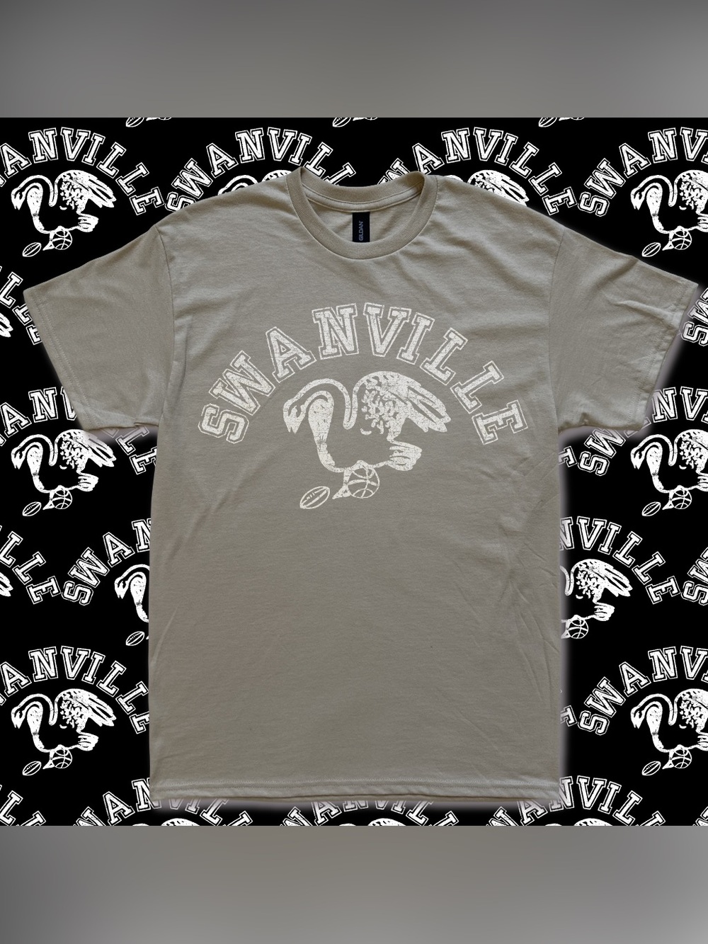 Swanville Athletics team cotton jersey tee ivy sportswear track gym shirt